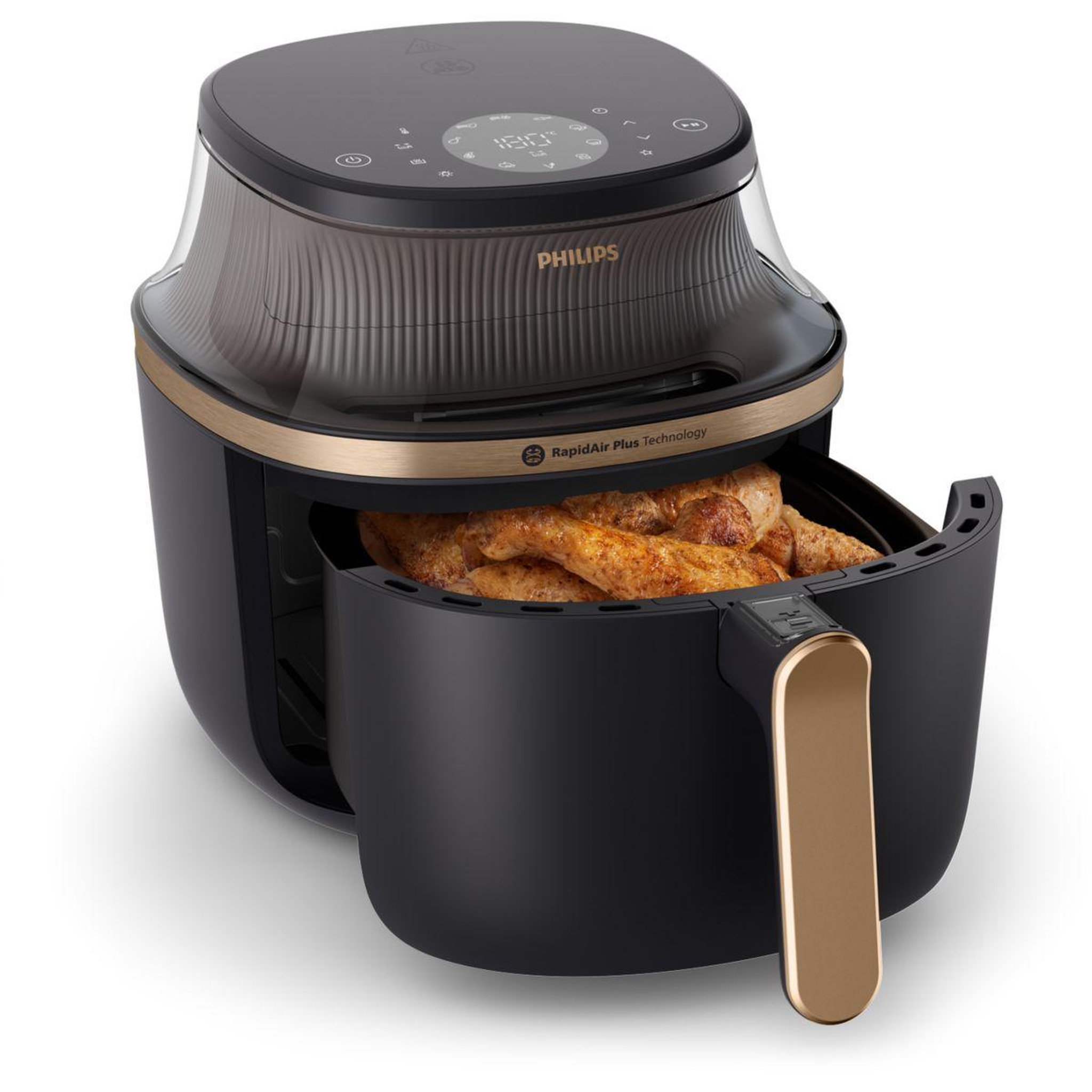 Voir la diapositive 2 : Philips Airfryer na332/00 friteuse sans huile avec fenêtre de cuisson noir/doré, série 3000 6.2l
