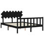 Voir la diapositive 5 : VIDAXL Cadre de lit sans matelas noir 140x190 cm bois de pin massif
