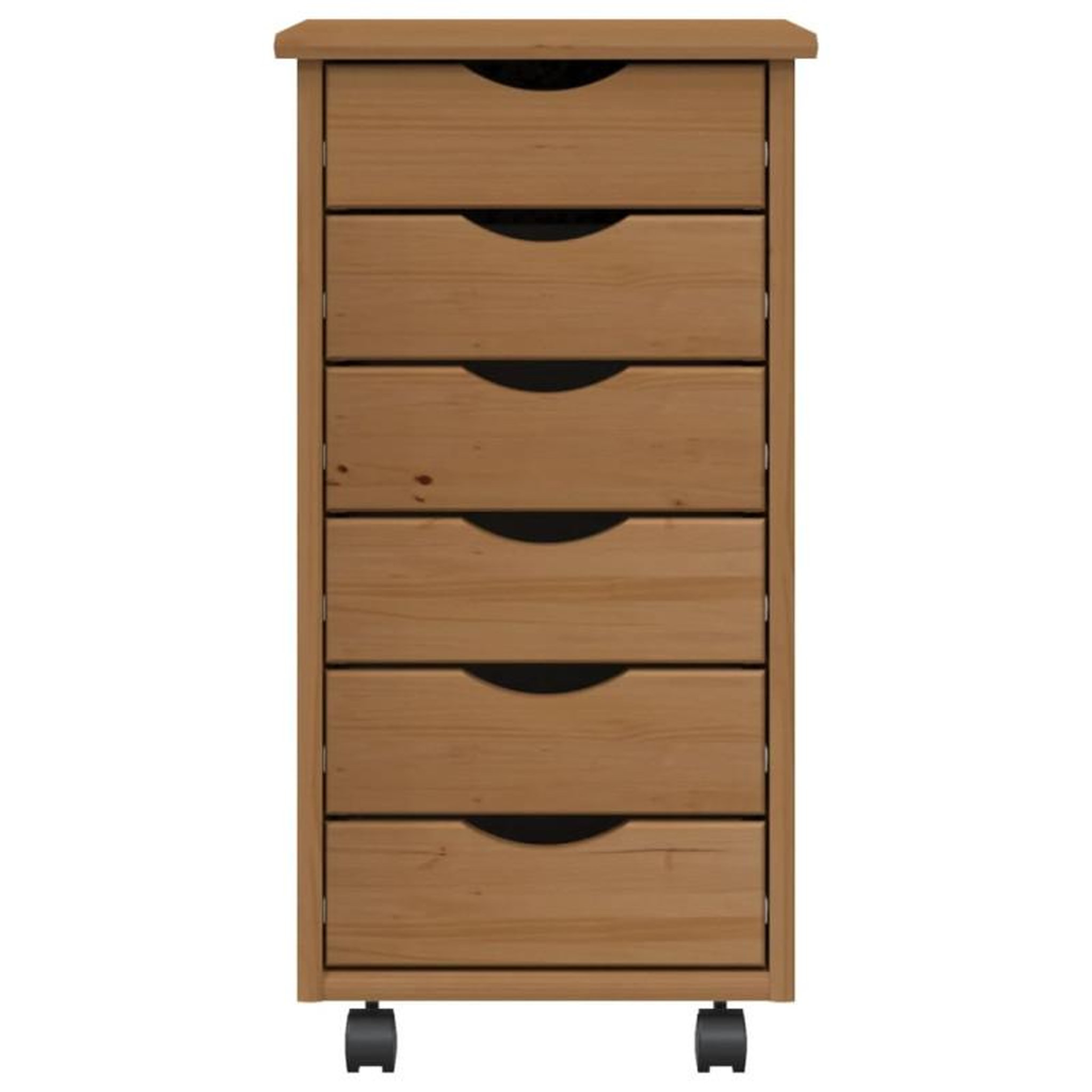 Voir la diapositive 4 : VIDAXL Armoire roulante avec tiroirs MOSS bois de pin marron miel