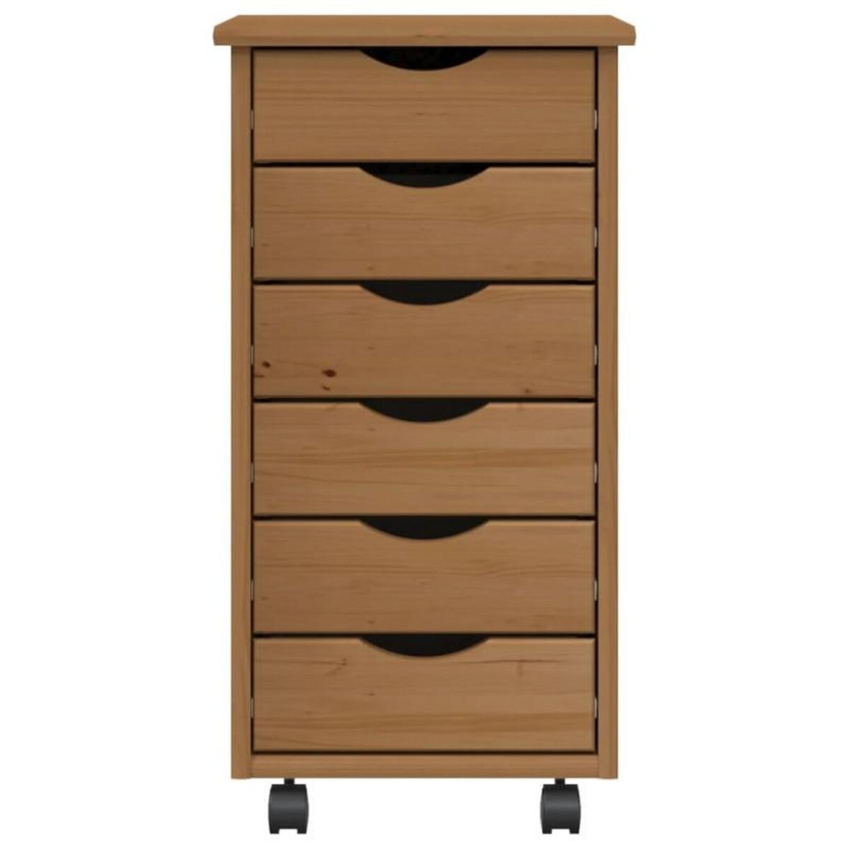 VIDAXL Armoire roulante avec tiroirs MOSS bois de pin marron miel