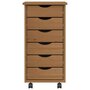 Voir la diapositive 4 : VIDAXL Armoire roulante avec tiroirs MOSS bois de pin marron miel