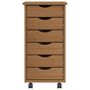 Voir la diapositive 4 : VIDAXL Armoire roulante avec tiroirs MOSS bois de pin marron miel
