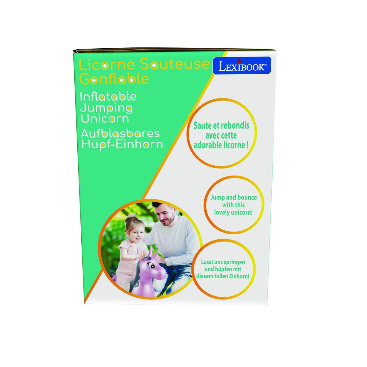 Lexibook Licorne Sauteuse Gonflable Rose