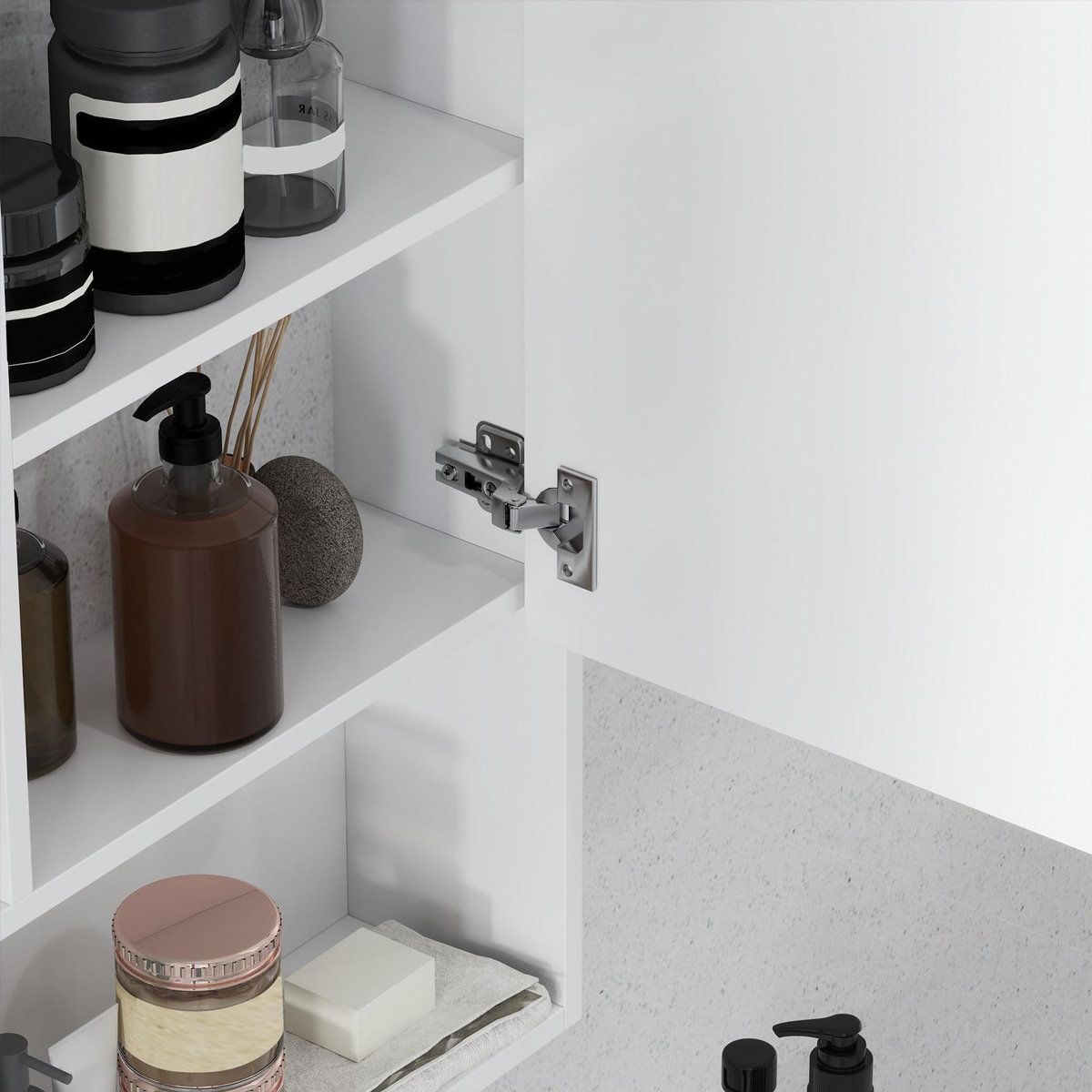 HOMCOM Armoire murale miroir salle de bain porte étagère 3 niches 60 x 15 x 76 cm