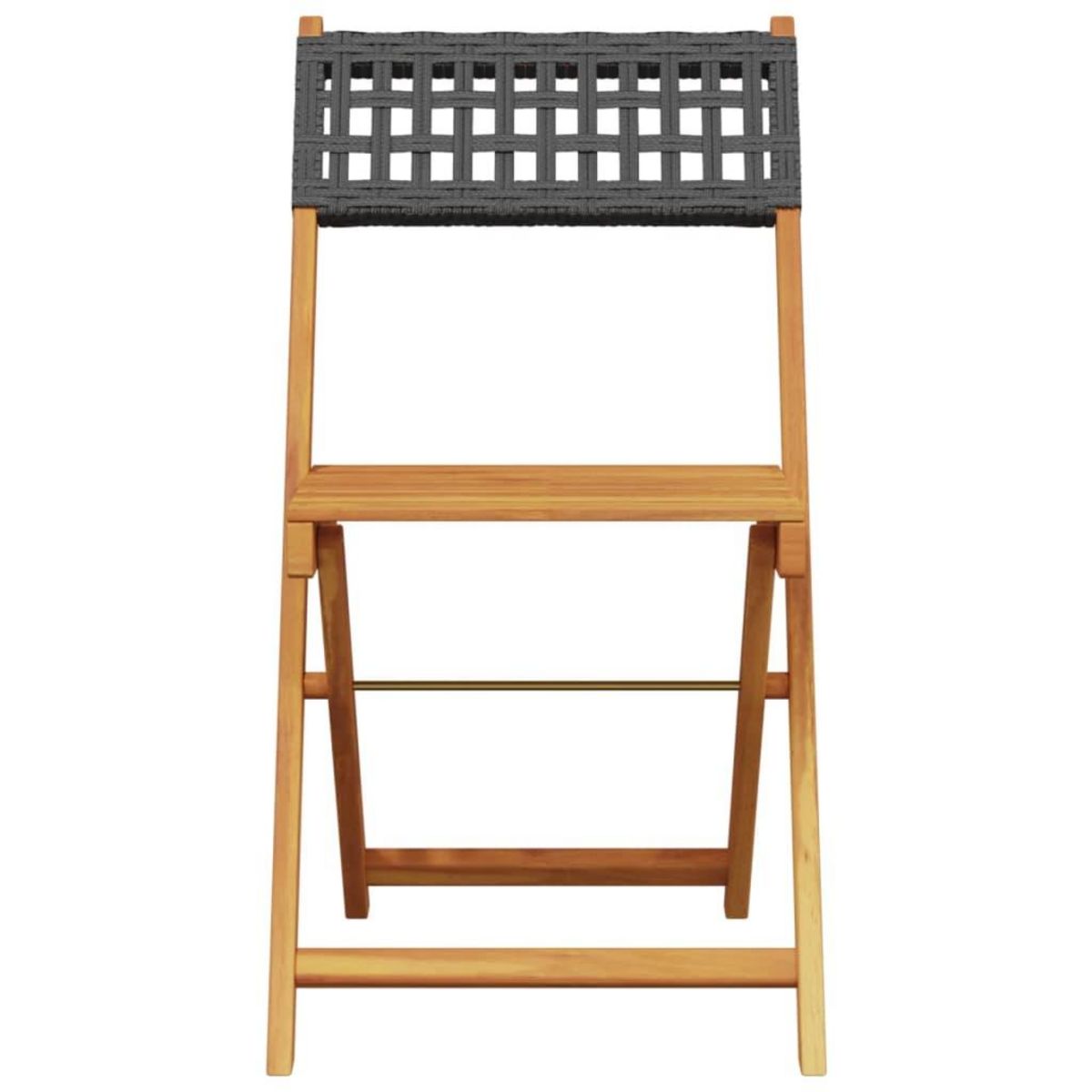 VIDAXL Chaises de bistrot lot de 2 noir bois massif d'acacia et rotin