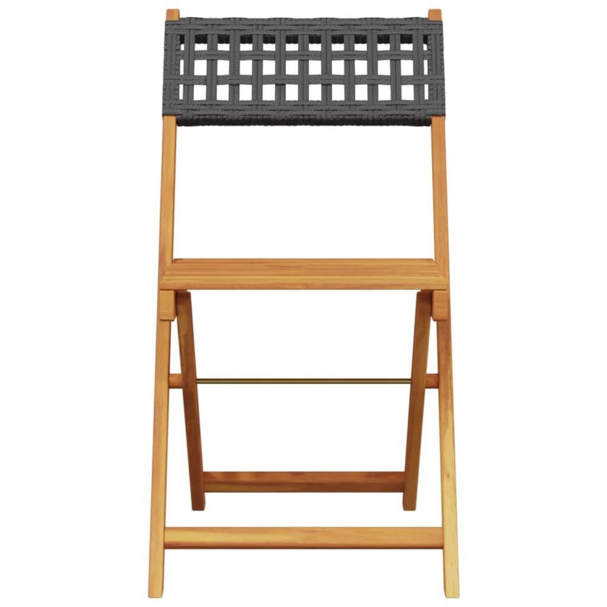 VIDAXL Chaises de bistrot lot de 2 noir bois massif d'acacia et rotin