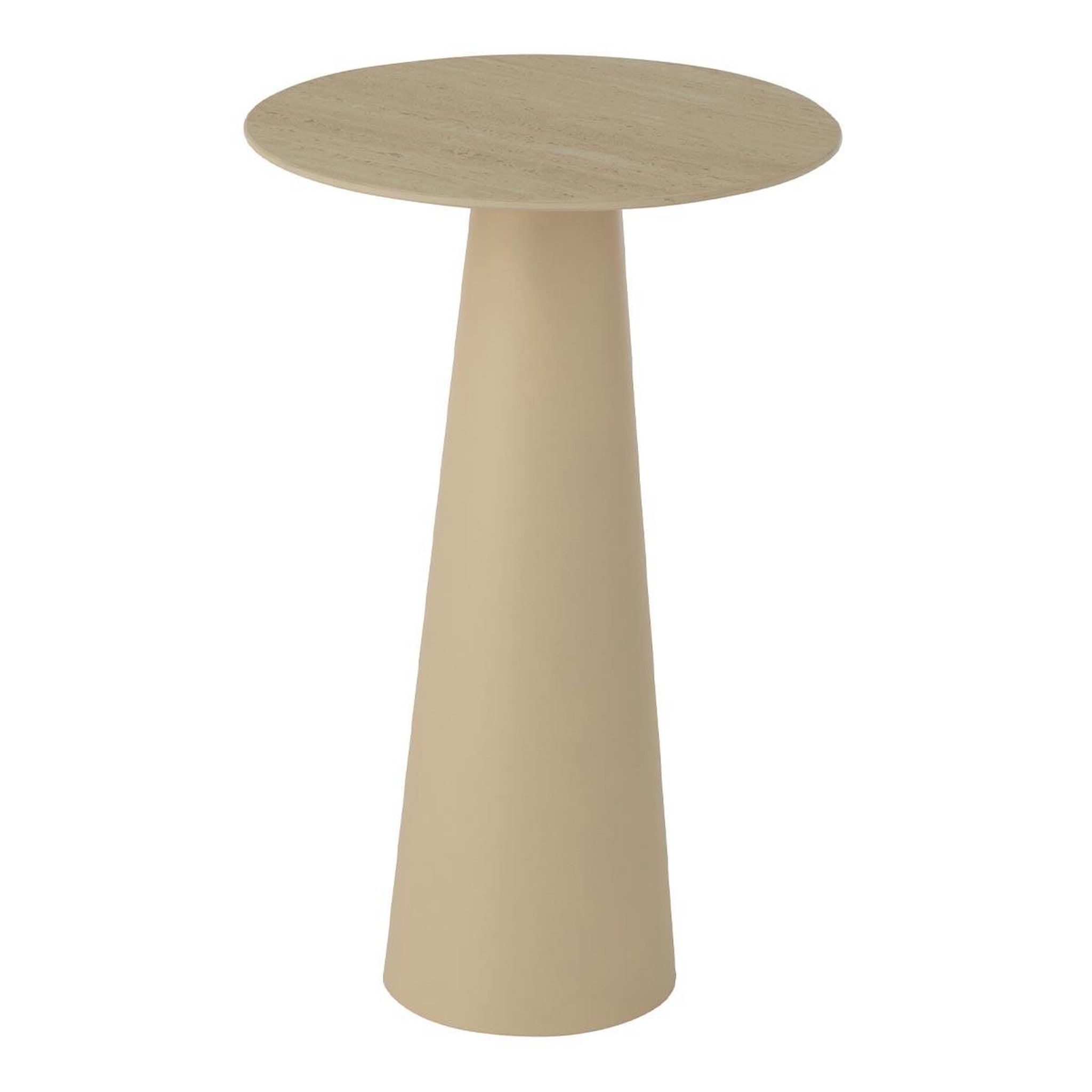 J-LINE Table d'appoint en métal  cône  63cm beige