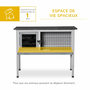 Voir la diapositive 4 : PAWHUT Clapier sur pied cage à lapin avec niche intérieure plateau excrément coulissant porte verrouillable toit ouvrant bois sapin gris