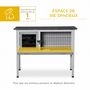 Voir la diapositive 4 : PAWHUT Clapier sur pied cage à lapin avec niche intérieure plateau excrément coulissant porte verrouillable toit ouvrant bois sapin gris