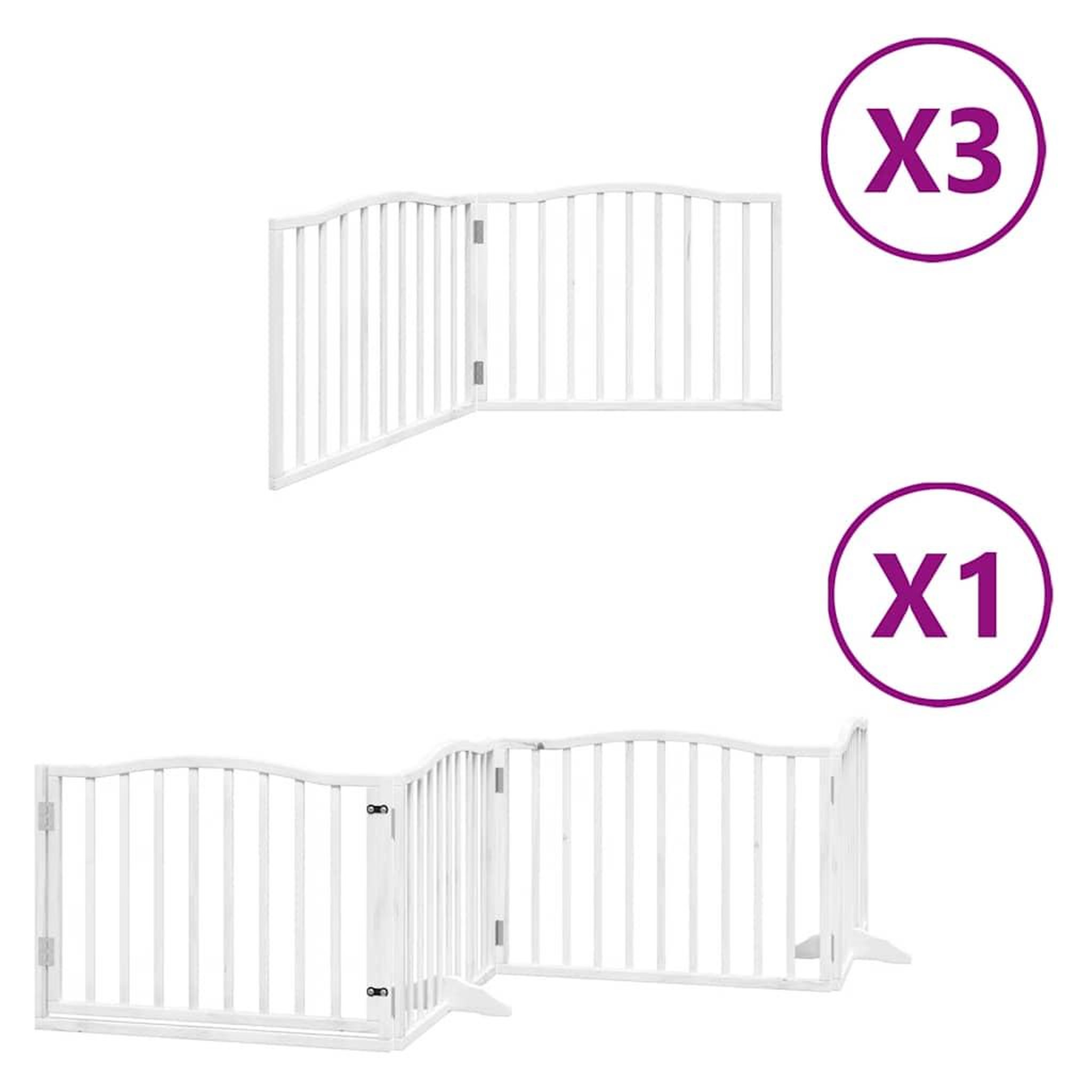 Voir la diapositive 2 : VIDAXL Barriere pour chien porte pliable 10 panneaux bois de peuplier