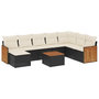 Voir la diapositive 2 : VIDAXL Salon de jardin 9 pcs avec coussins noir resine tressee