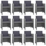 Voir la diapositive 2 : VIDAXL Ensemble a manger d'exterieur 13 pcs coussins rotin anthracite