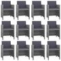 Voir la diapositive 2 : VIDAXL Ensemble a manger d'exterieur 13 pcs coussins rotin anthracite