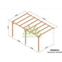 Voir la diapositive 2 : JARDIDECO Pergola adossée en bois massif Narbonne 510 x 300 cm - Maderland