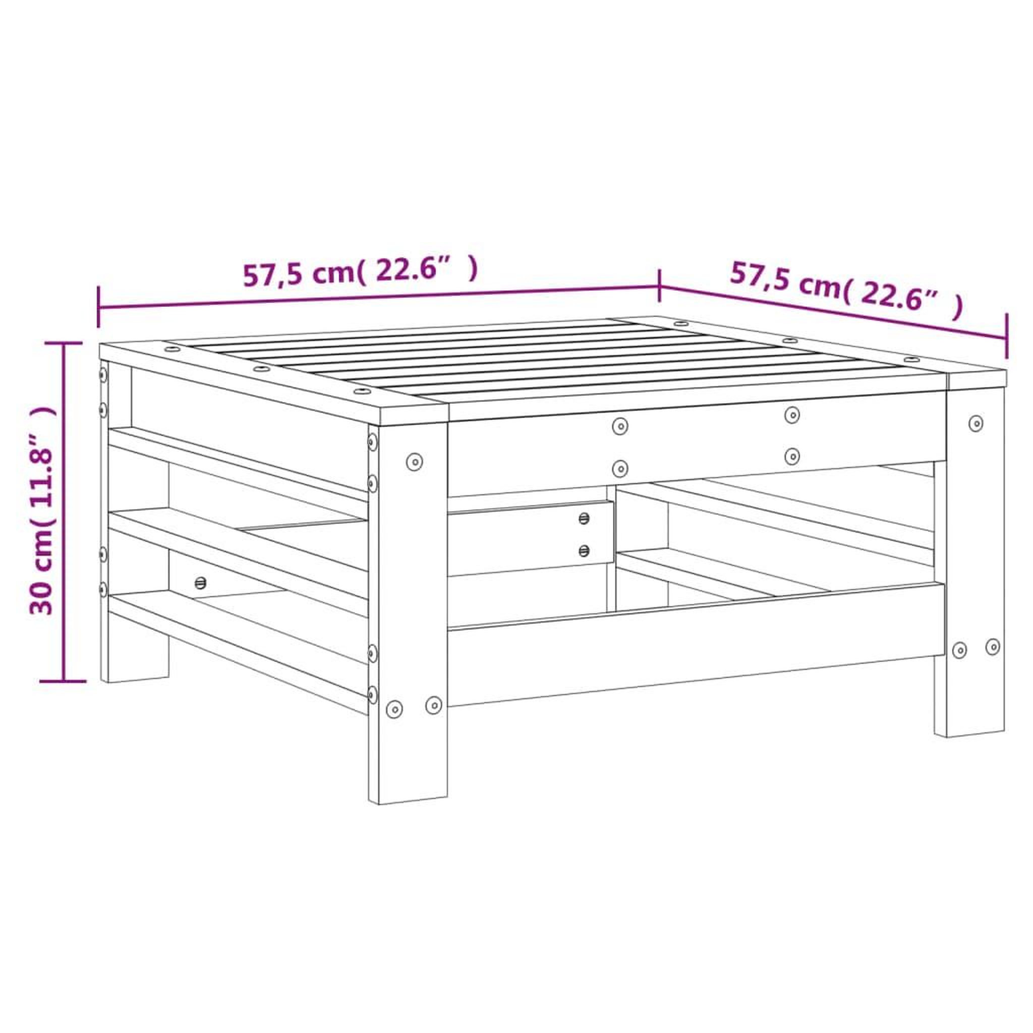 Voir la diapositive 6 : VIDAXL Repose-pied de jardin blanc bois de pin massif
