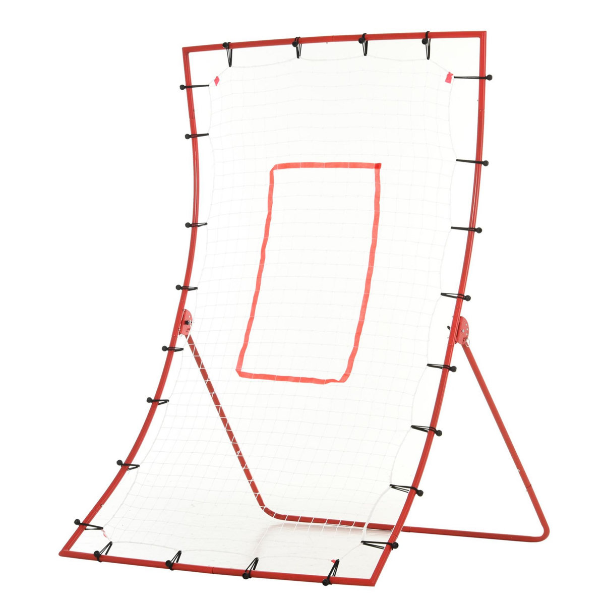 HOMCOM Filet de rebond de football - rebondisseur de football angle réglable - dim. 175L x 115H cm - blanc rouge