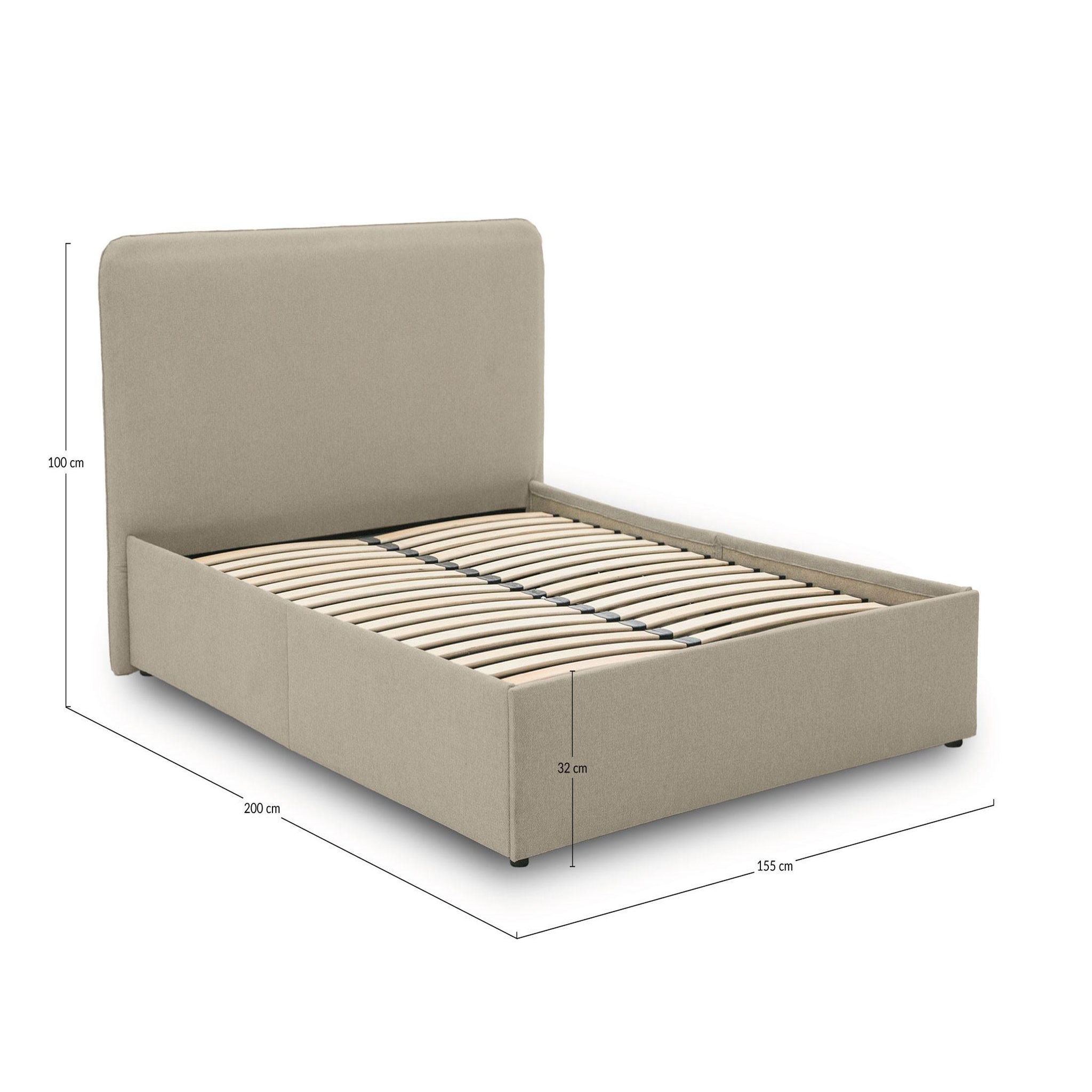 Voir la diapositive 6 : BEST MOBILIER Goyave - lit coffre - 140x190 - en tissu - sommier inclus