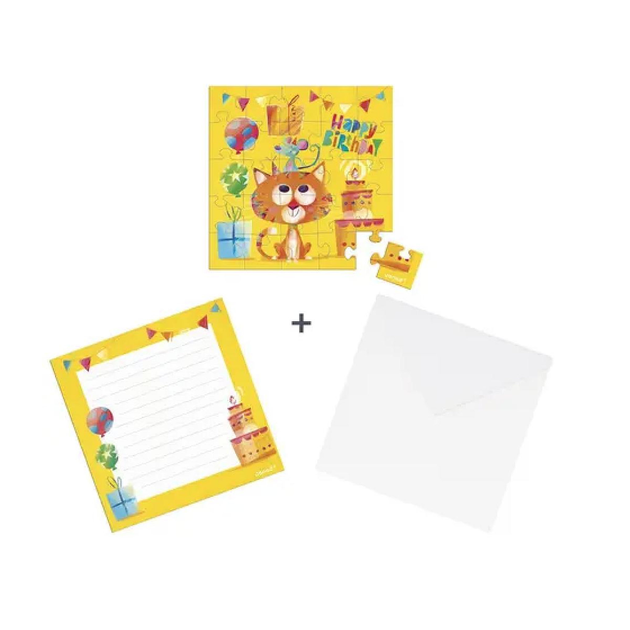 JANOD Carte Cadeau Puzzle 25 Pieces Chat