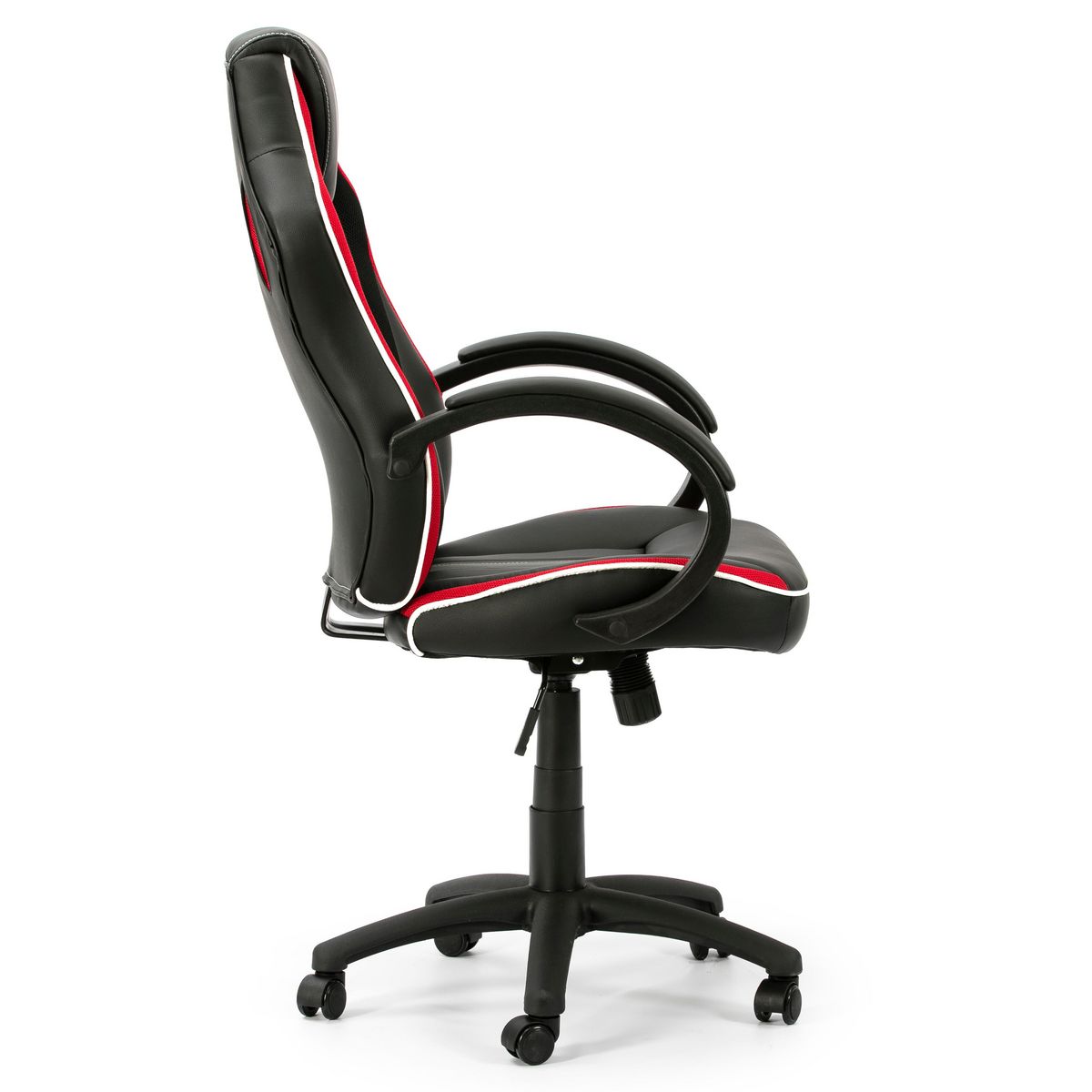 VS VENTA-STOCK Fauteuil de Bureau réglable et inclinable Formula tapissé en Similicuir, Noir/Rouge