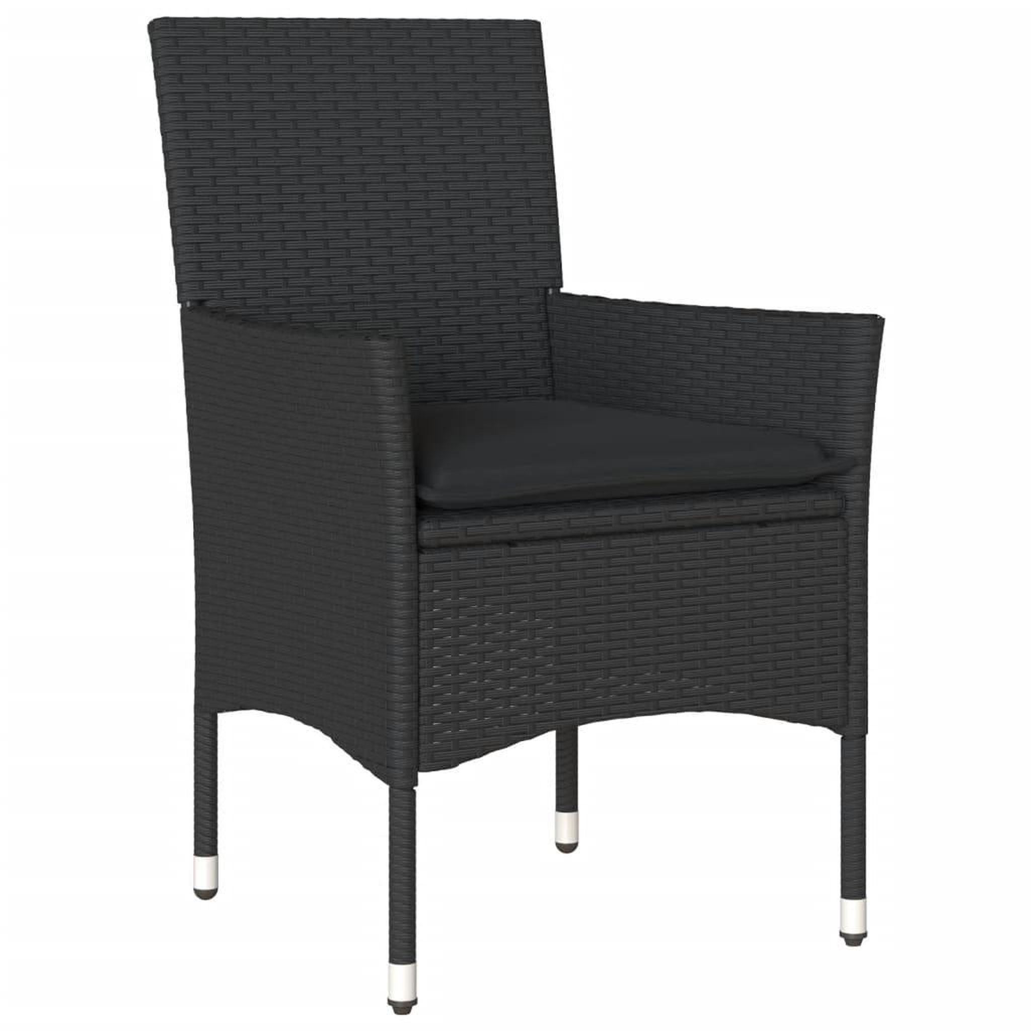 Voir la diapositive 3 : VIDAXL Ensemble a manger de jardin et coussins 7pcs noir rotin acacia