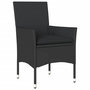 Voir la diapositive 3 : VIDAXL Ensemble a manger de jardin et coussins 7pcs noir rotin acacia