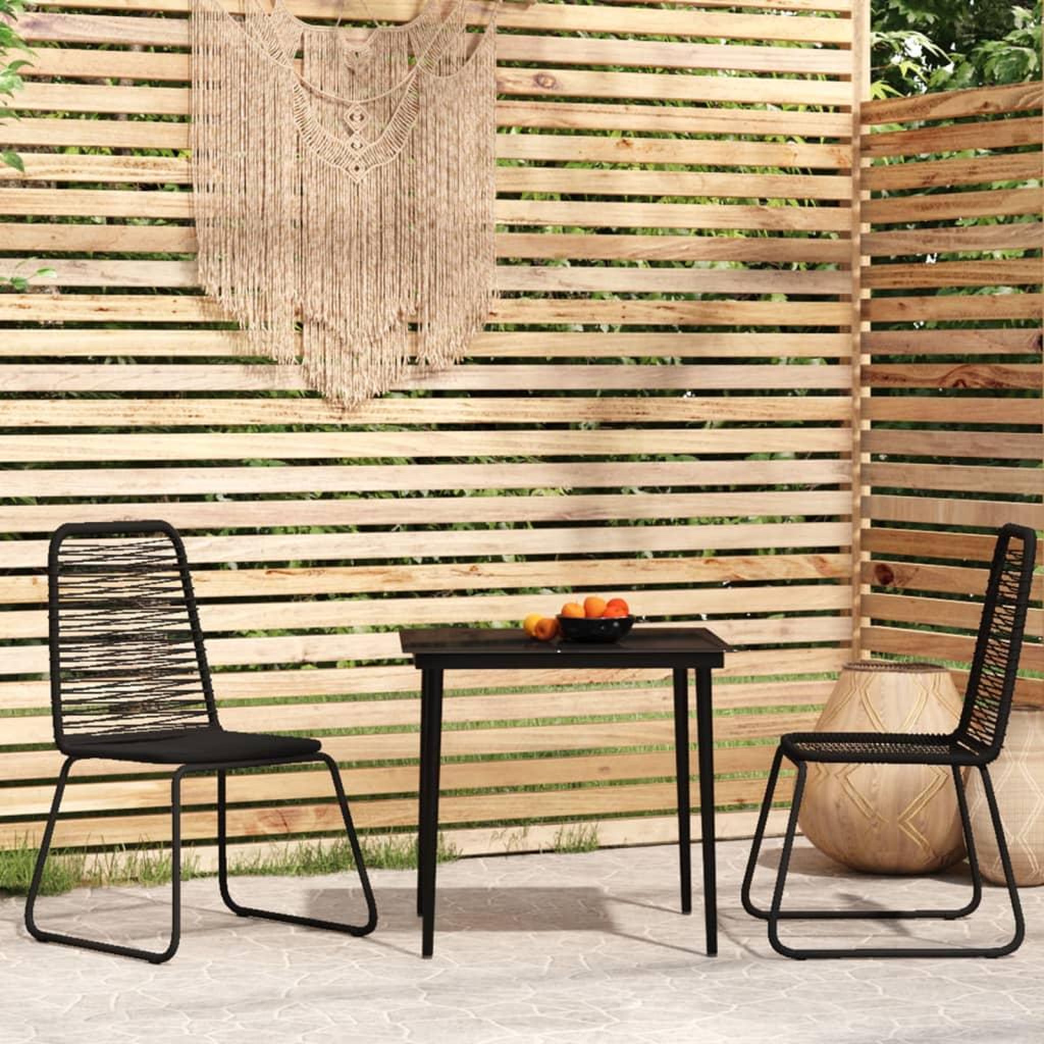 VIDAXL Ensemble a manger de jardin 3 pcs Noir