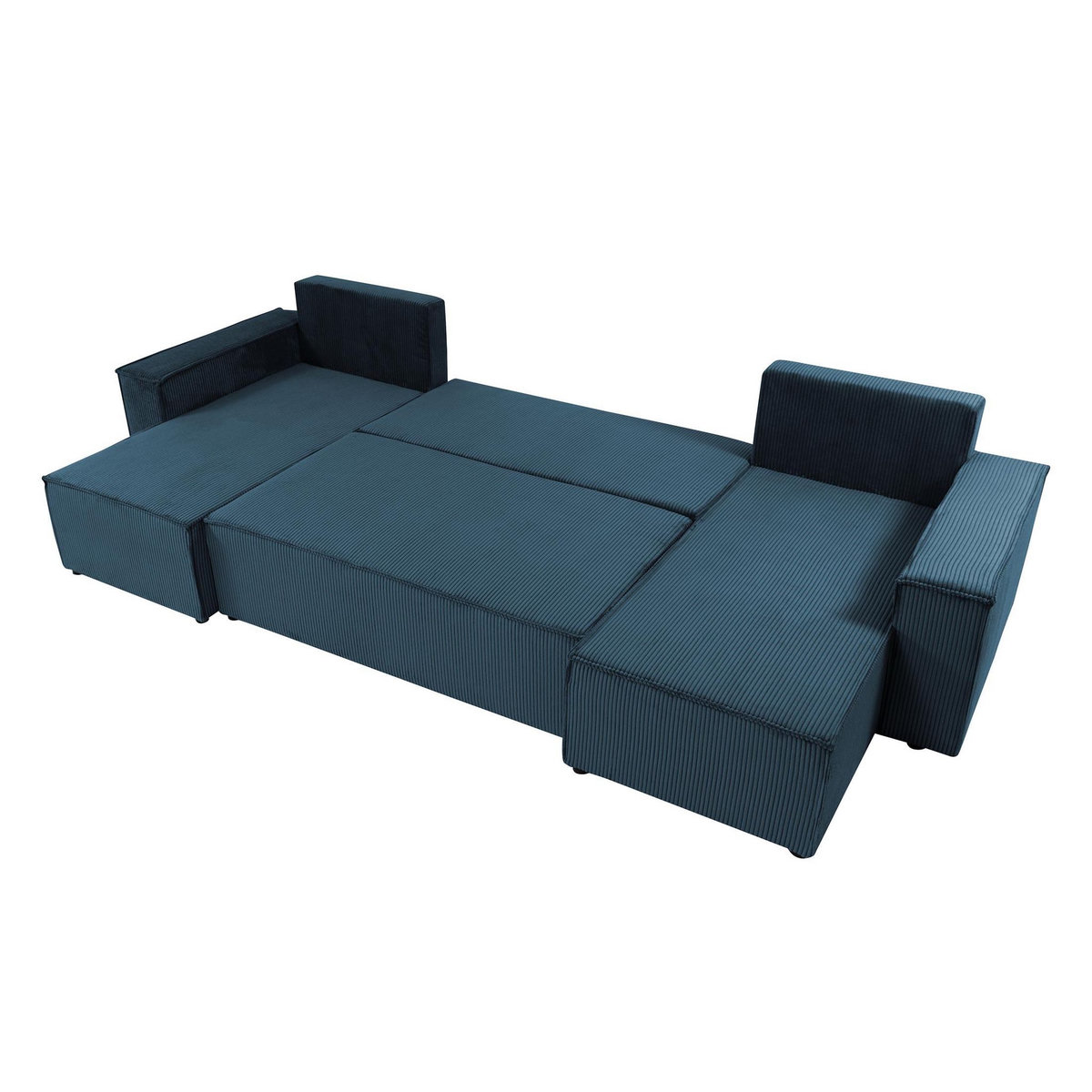 BEST MOBILIER Cezanne - canapé panoramique en u - 7 places - convertible avec coffre - en velours côtelé