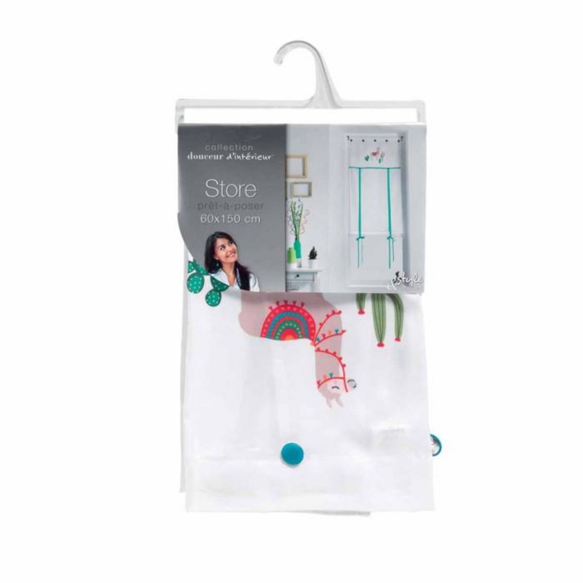 Paris Prix Store Voilage  Lama  60x150cm Blanc