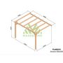 Voir la diapositive 2 : JARDIDECO Pergola adossée en lamellé-collée Amiens 400 x 300 cm - Mardeland