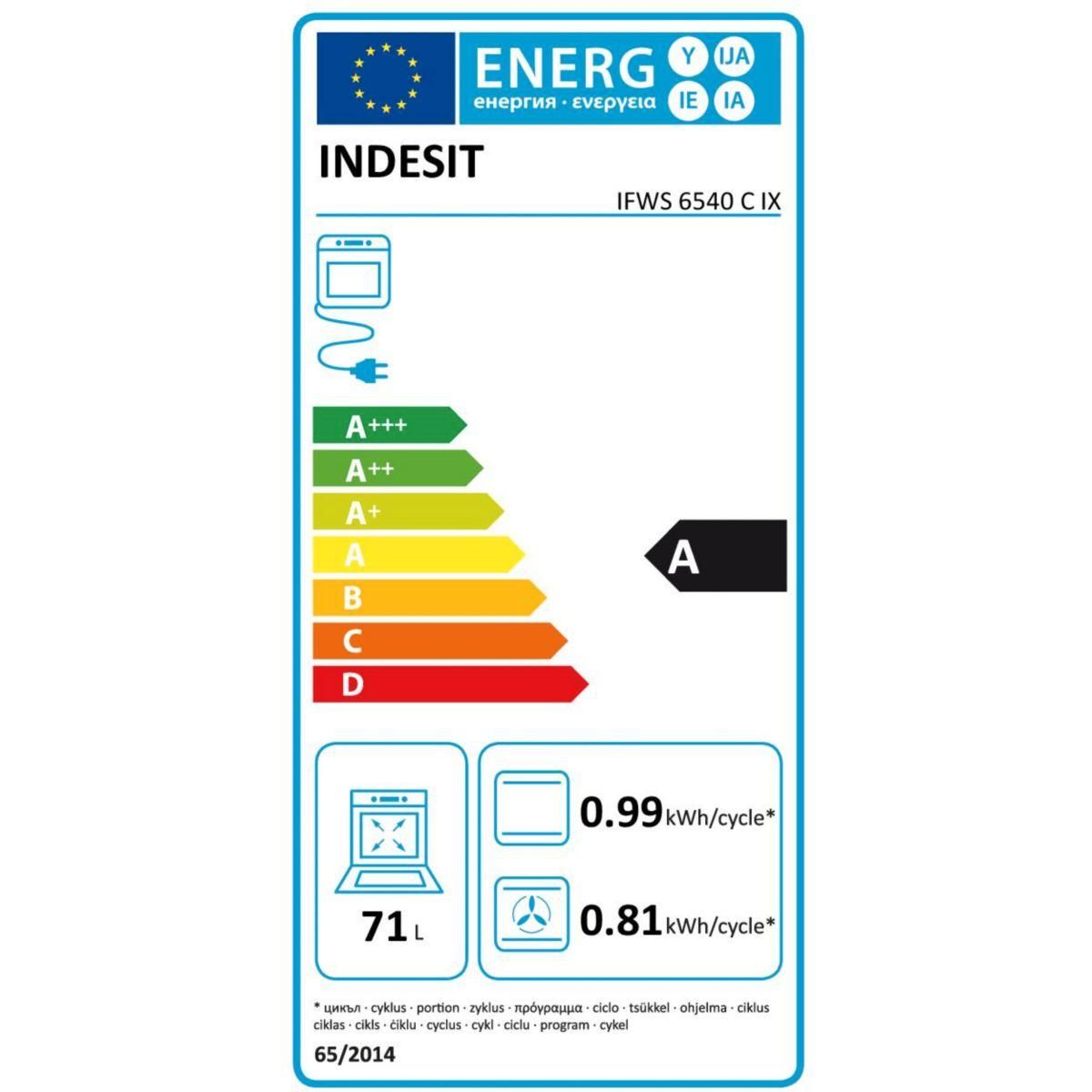 Indesit Four encastrable fonction vapeur IFWS6540CIX