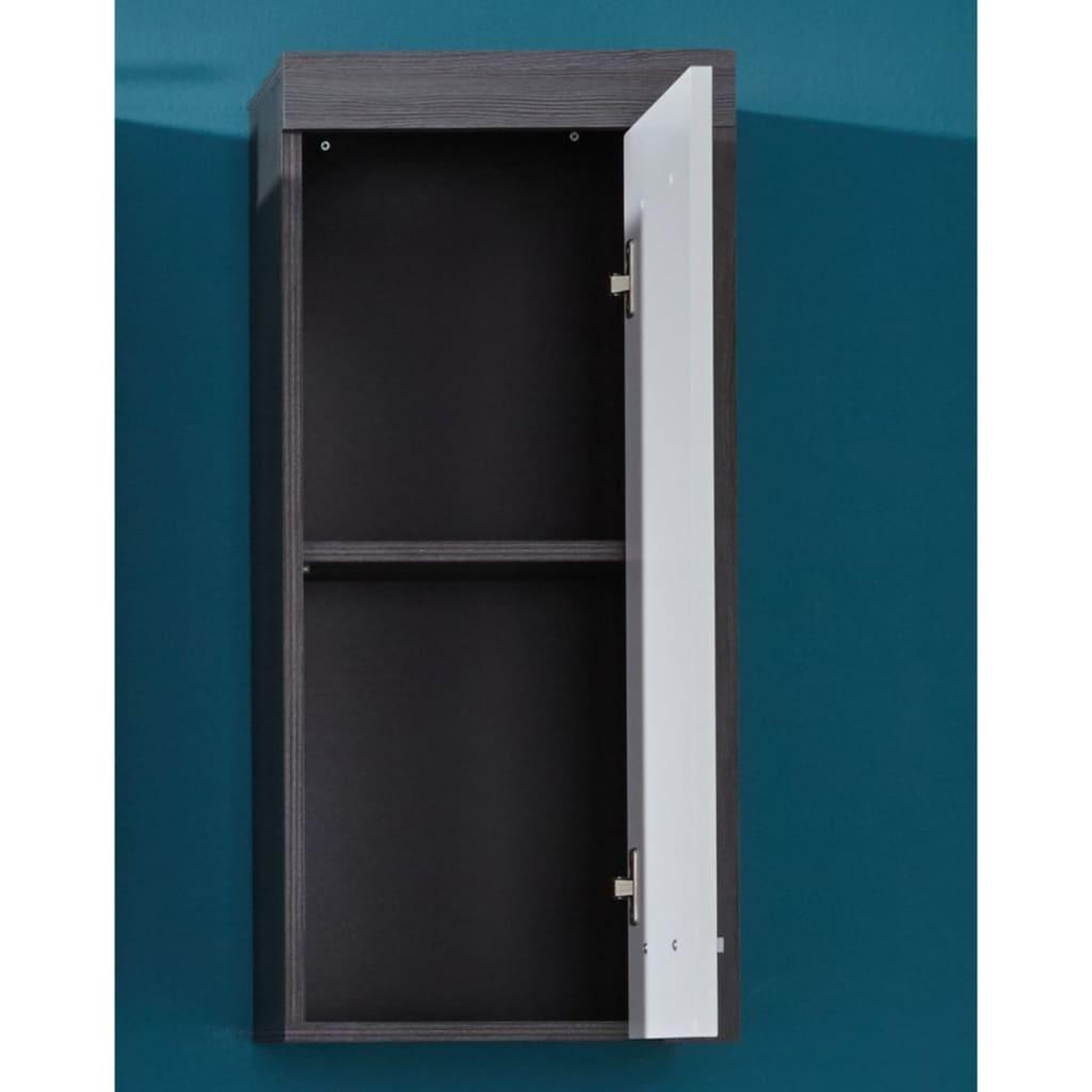 Voir la diapositive 3 : Trendteam Trendteam Armoire murale de rangement Miami blanc et argente fume