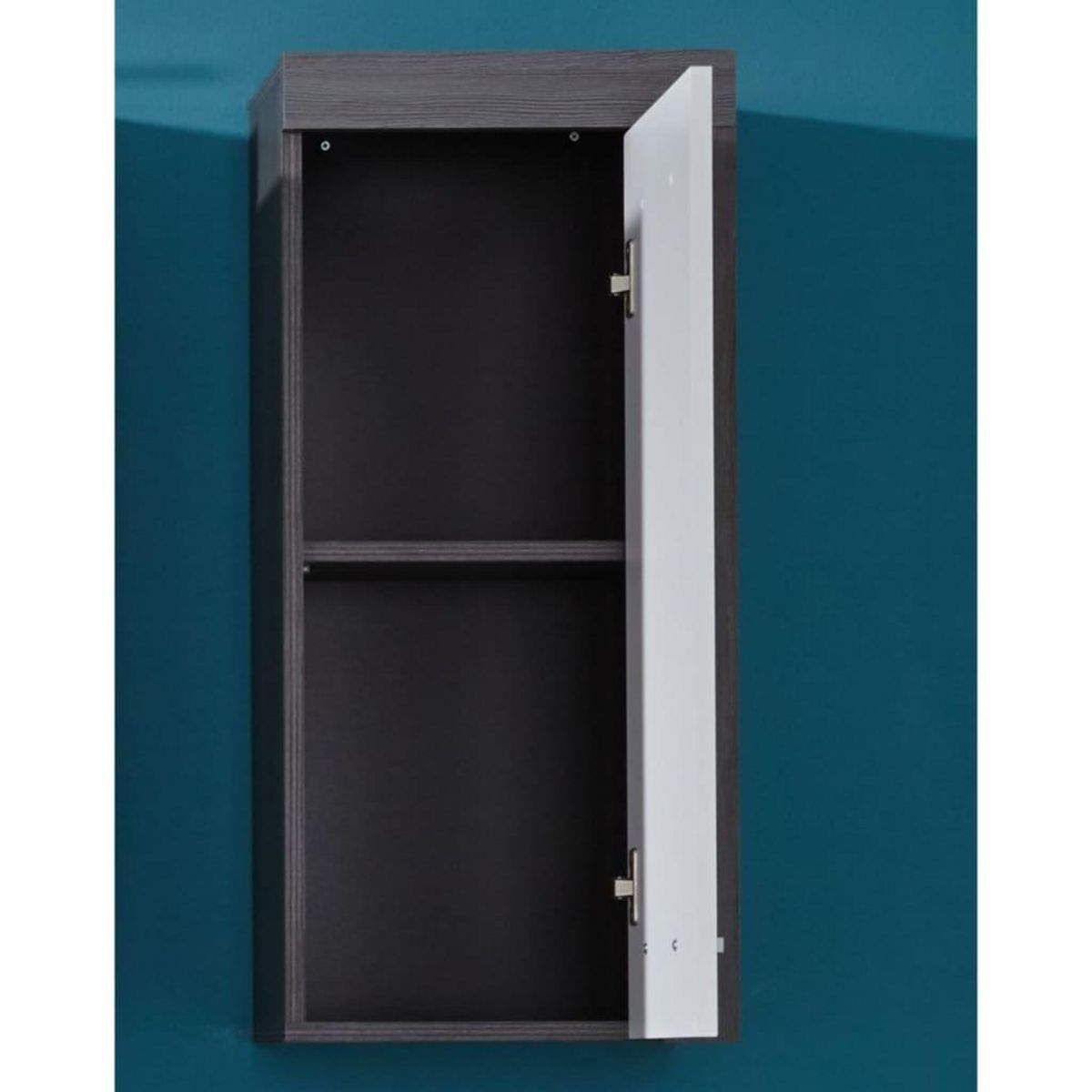 Trendteam Trendteam Armoire murale de rangement Miami blanc et argente fume