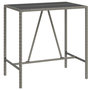 Voir la diapositive 2 : VIDAXL Table de bar et dessus en verre gris 110x70x110 cm poly rotin