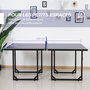 Voir la diapositive 5 : HOMCOM Table de ping-pong tennis de table pliable compacte pieds de nivellement antidérapants acier noir MDF bleu