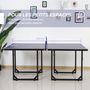 Voir la diapositive 5 : HOMCOM Table de ping-pong tennis de table pliable compacte pieds de nivellement antidérapants acier noir MDF bleu