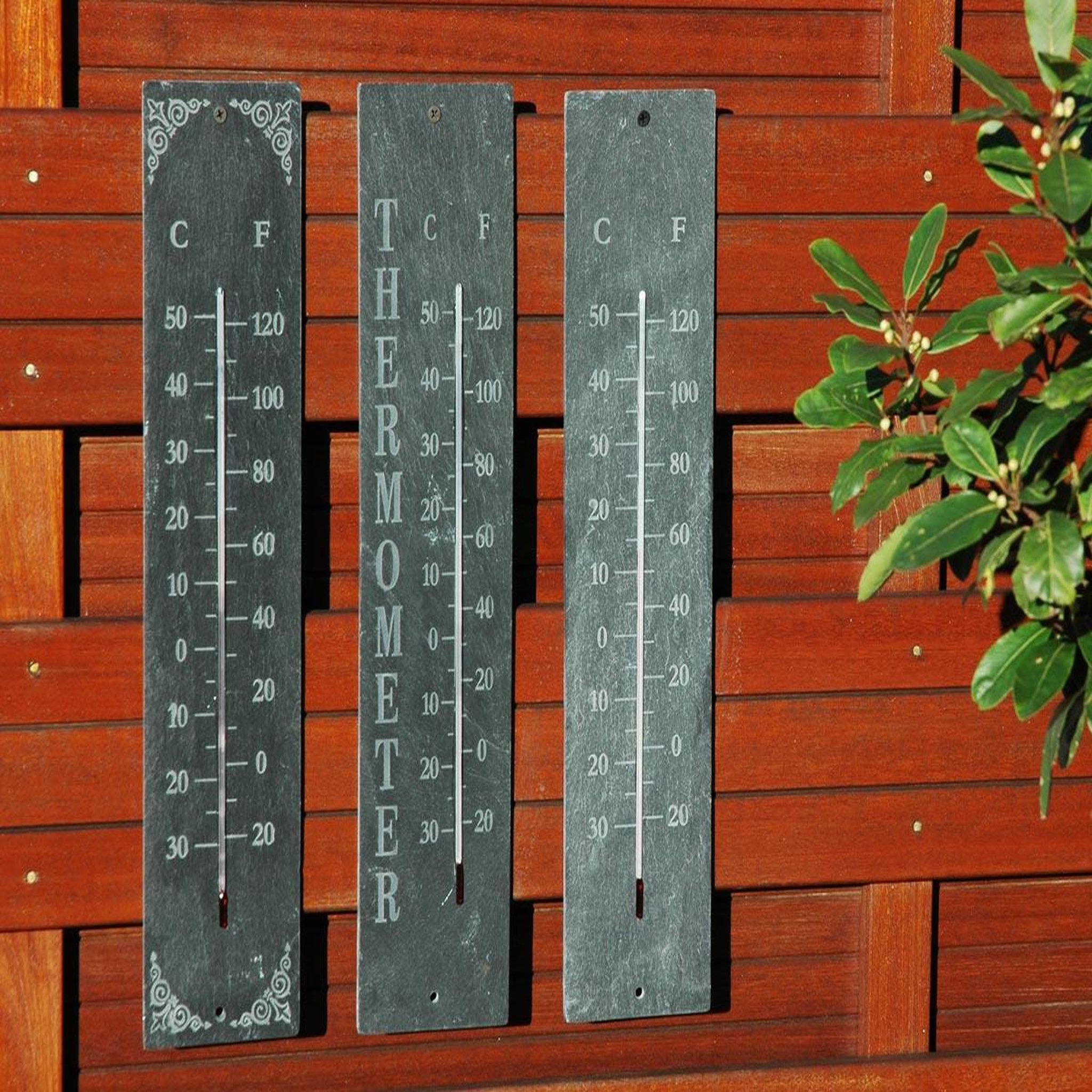Voir la diapositive 2 : ESSCHERT DESIGN Thermomètre de jardin en schiste - esschert design