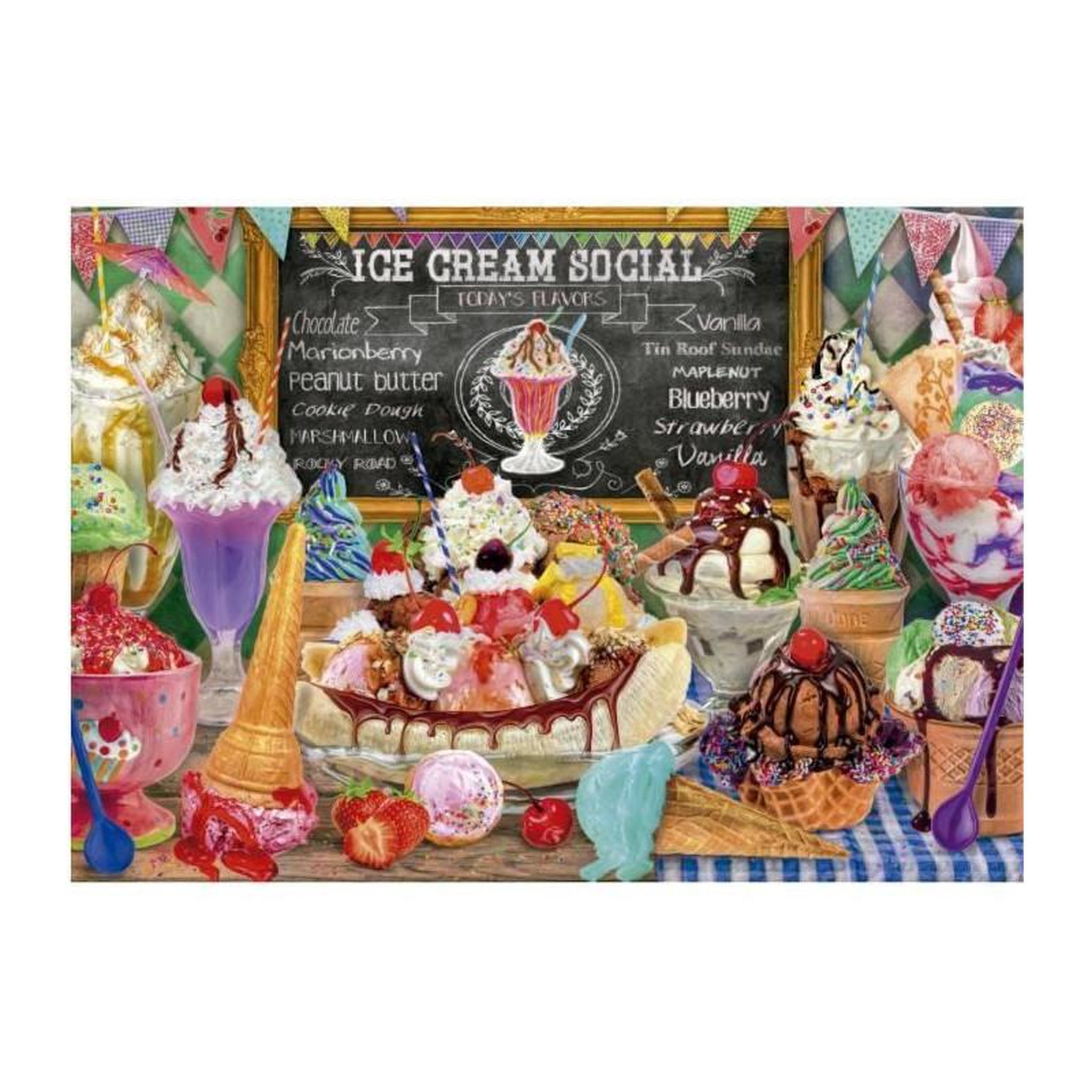 Voir la diapositive 2 : EDUCA Puzzle 500 pièces – Boutique de glaces – Scène gourmande colorée – 48 x 34 cm – Dès 10 ans – Educa
