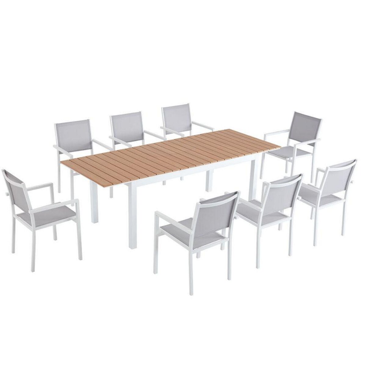 CONCEPT USINE Salon de jardin repas 8 places en aluminium MADEIRA