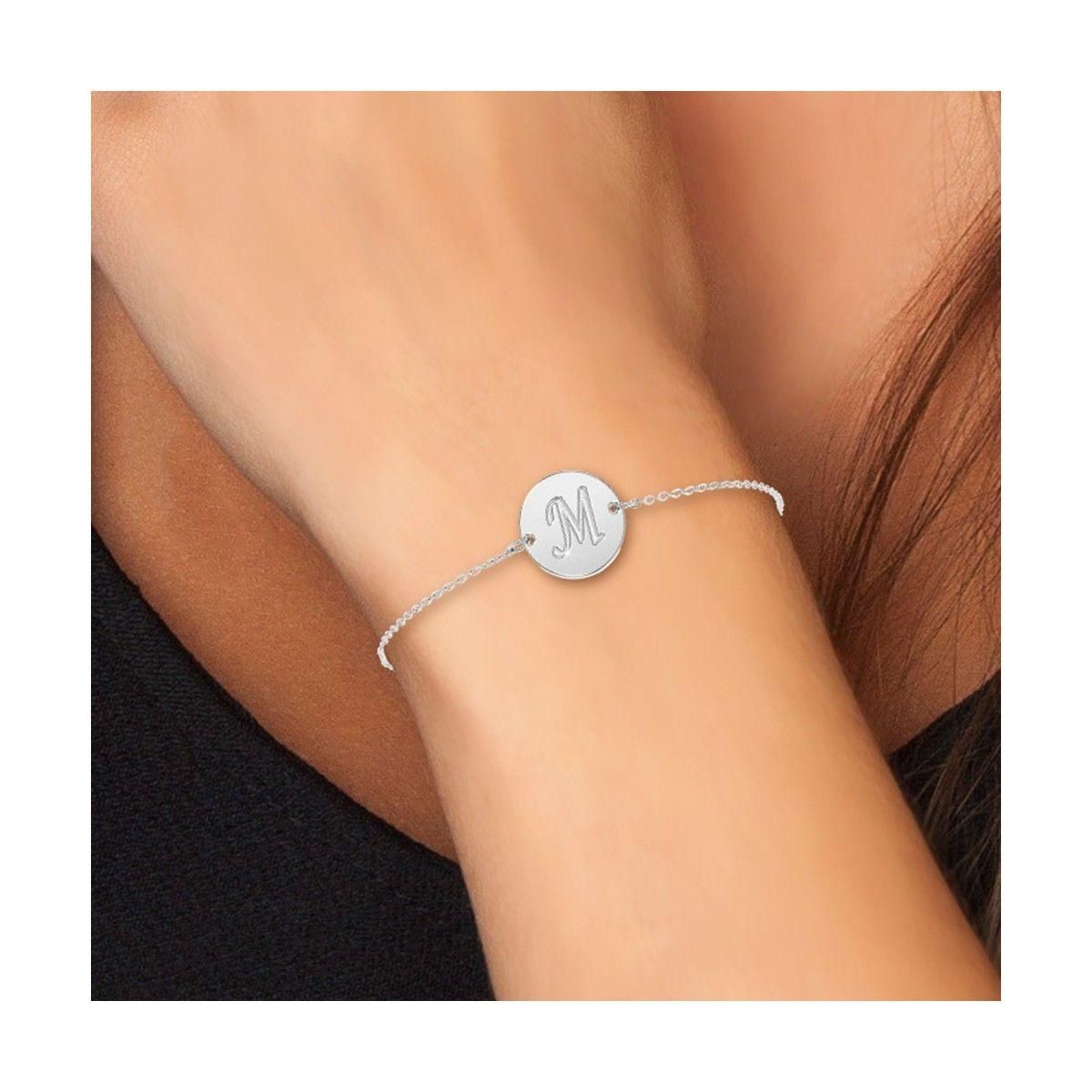 SC CRYSTAL Bracelet lettre M en acier inoxydable par SC Crystal