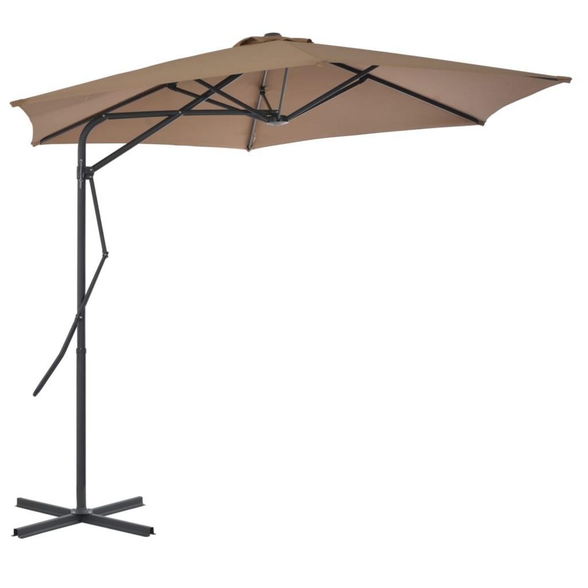 VIDAXL Parasol d'exterieur avec mat en acier 300 cm Taupe