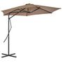 Voir la diapositive 2 : VIDAXL Parasol d'exterieur avec mat en acier 300 cm Taupe