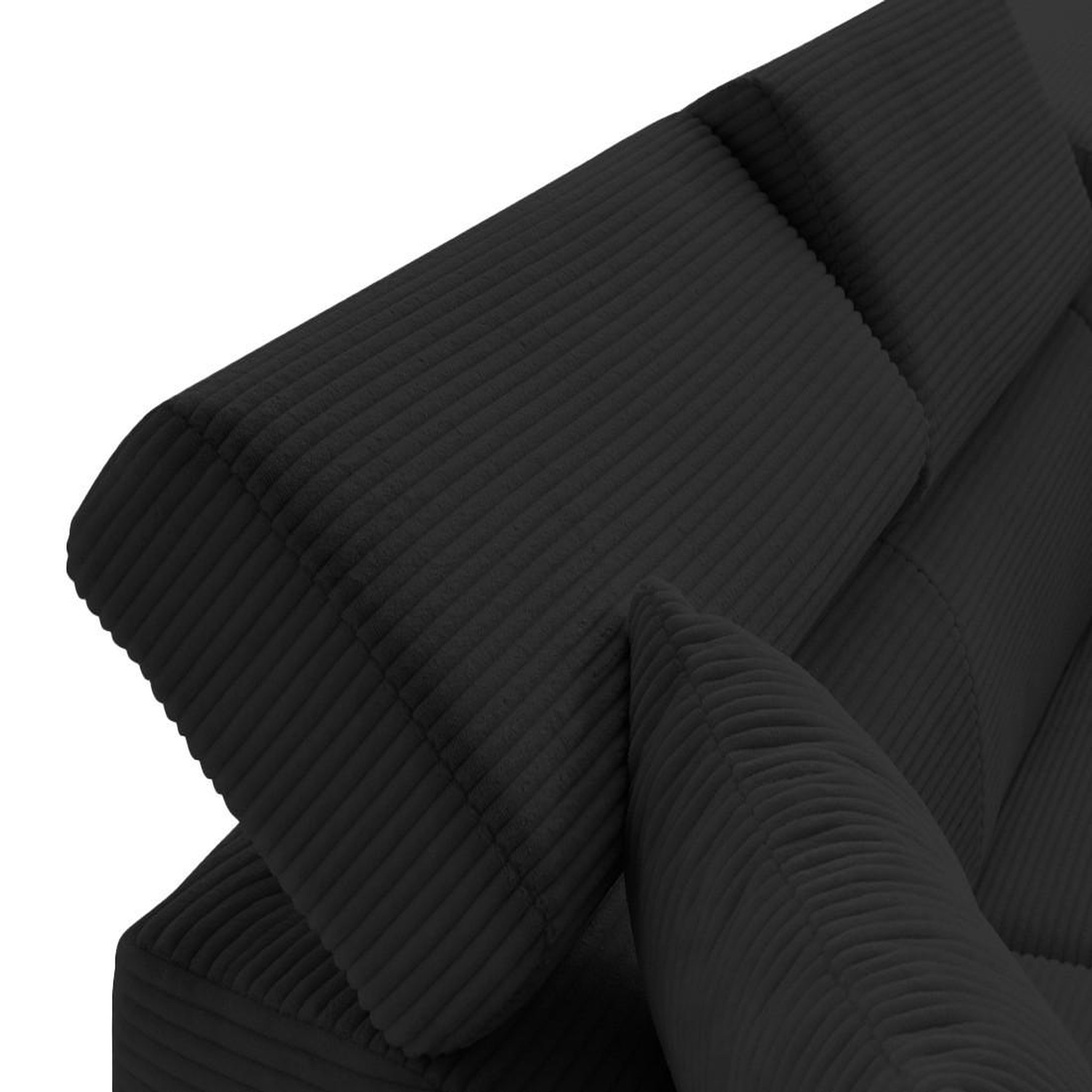 Voir la diapositive 5 : BEST MOBILIER Lisbona - canapé d'angle droit 5 places convertible avec têtières en velours côtelé