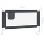 Voir la diapositive 6 : VIDAXL Barriere de securite de lit d'enfant Gris fonce 140x25 cm Tissu