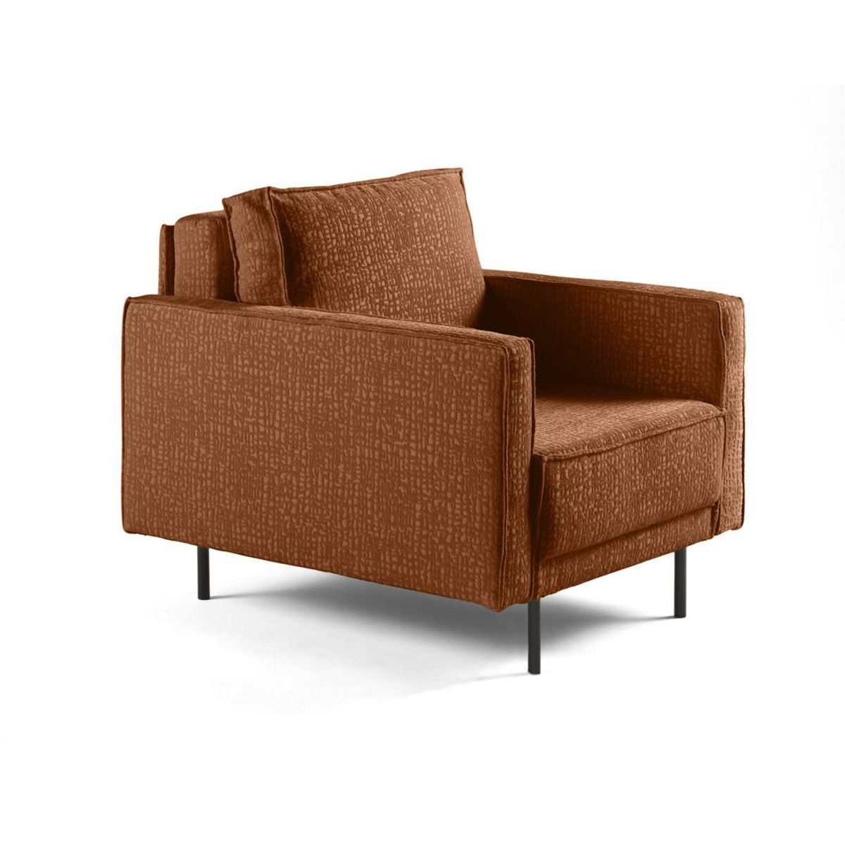 LISA DESIGN Charlie - fauteuil - pieds hauts - en tissu velours relief