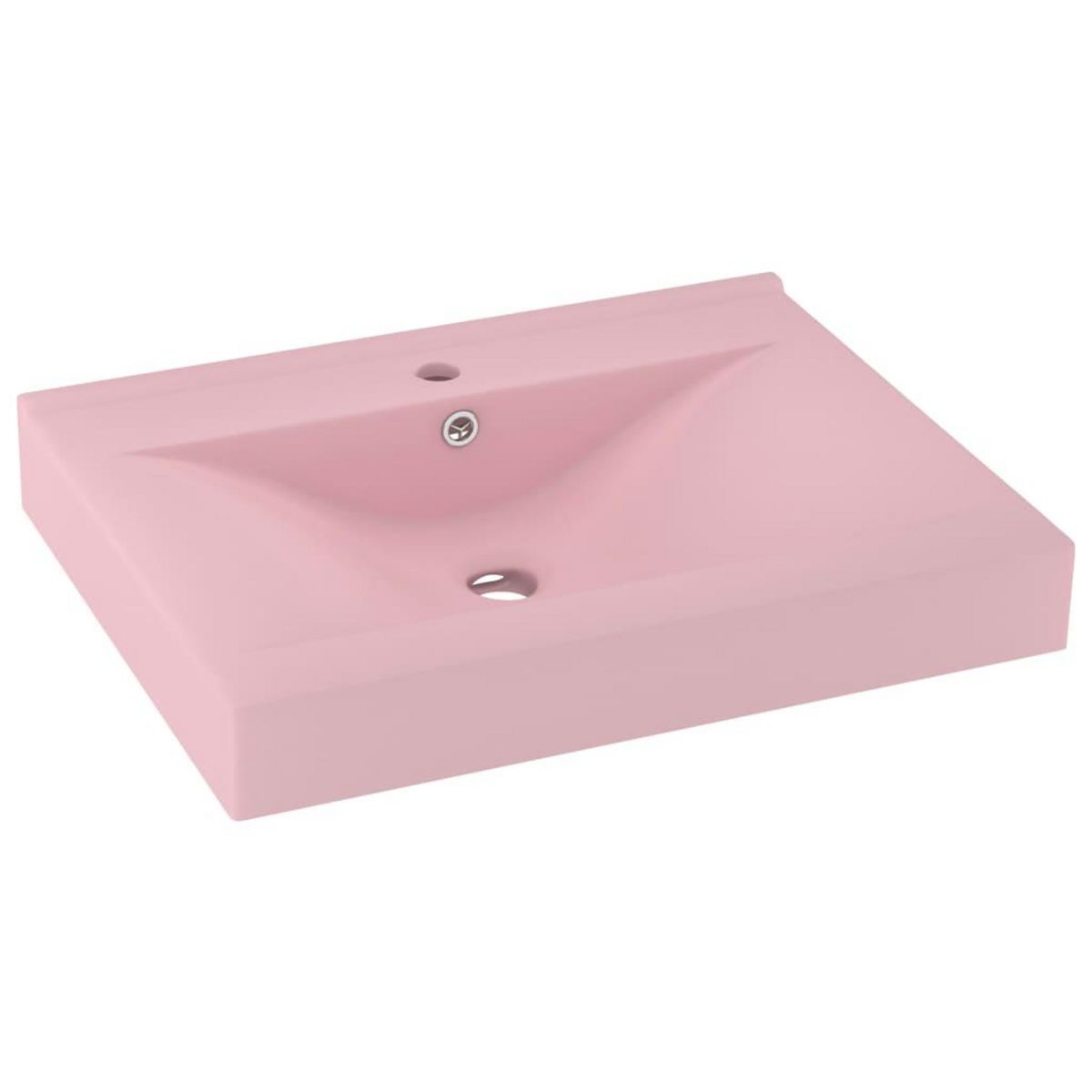 VIDAXL Lavabo avec trou de robinet Rose mat 60x46 cm Ceramique
