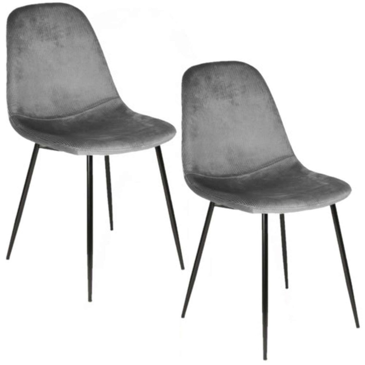 TOILINUX 2 Chaises design velours Giulia