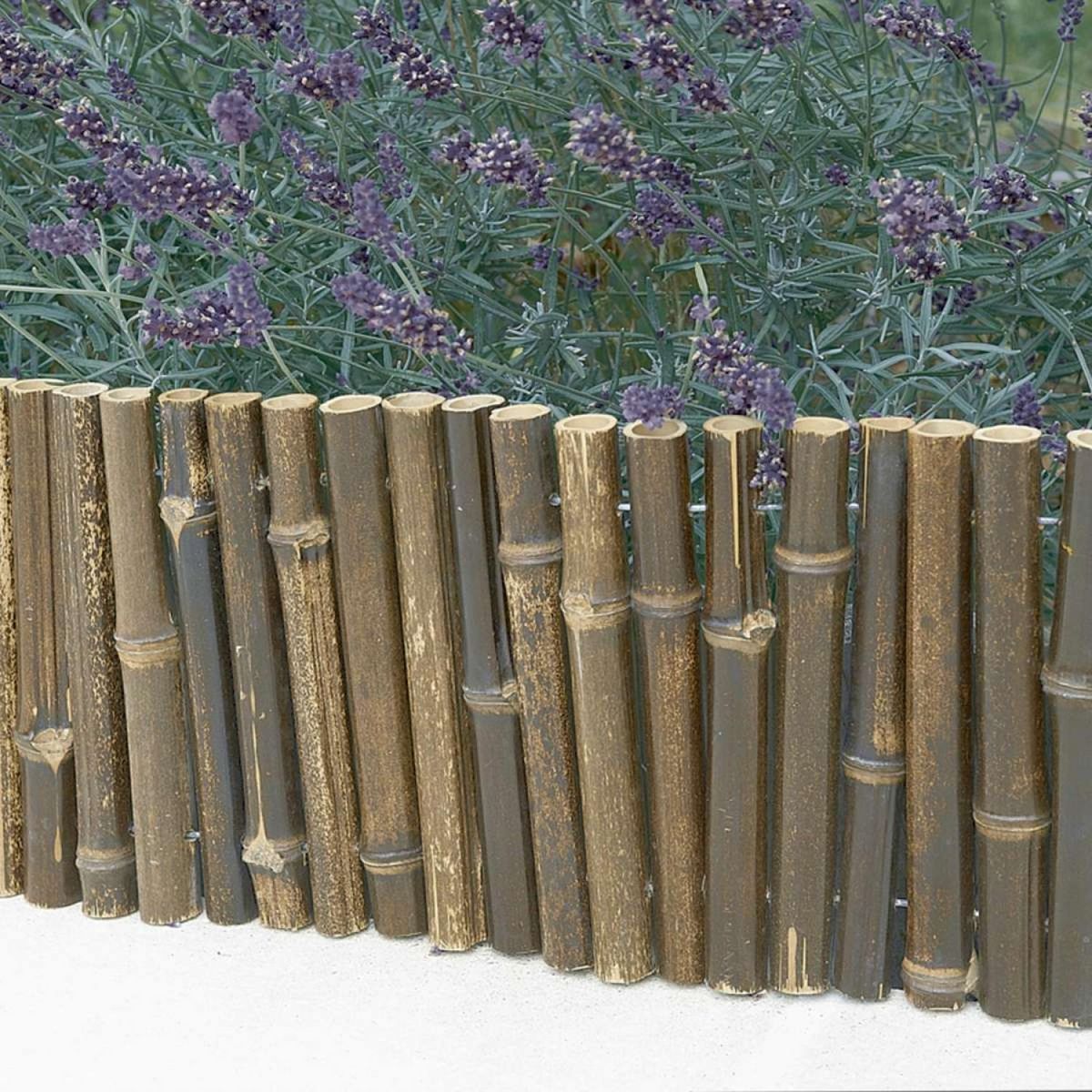 LINXOR Bordure à planter, clôture de jardin flexible en bambou - 100 x 20 cm - Bois foncé