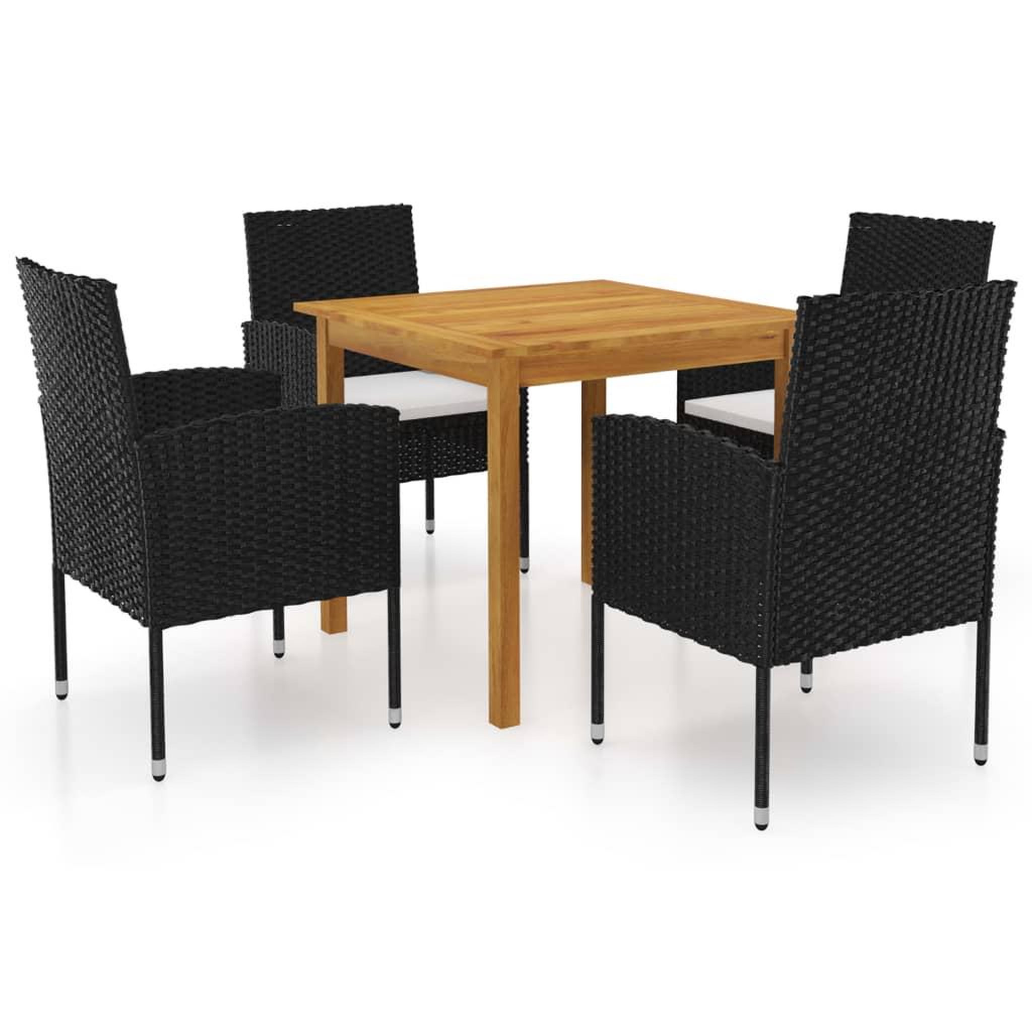 Voir la diapositive 1 : VIDAXL Ensemble a manger de jardin 5 pcs Noir