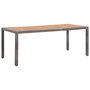 Voir la diapositive 1 : VIDAXL Table de jardin Gris 190x90x75cm Resine tressee et acacia