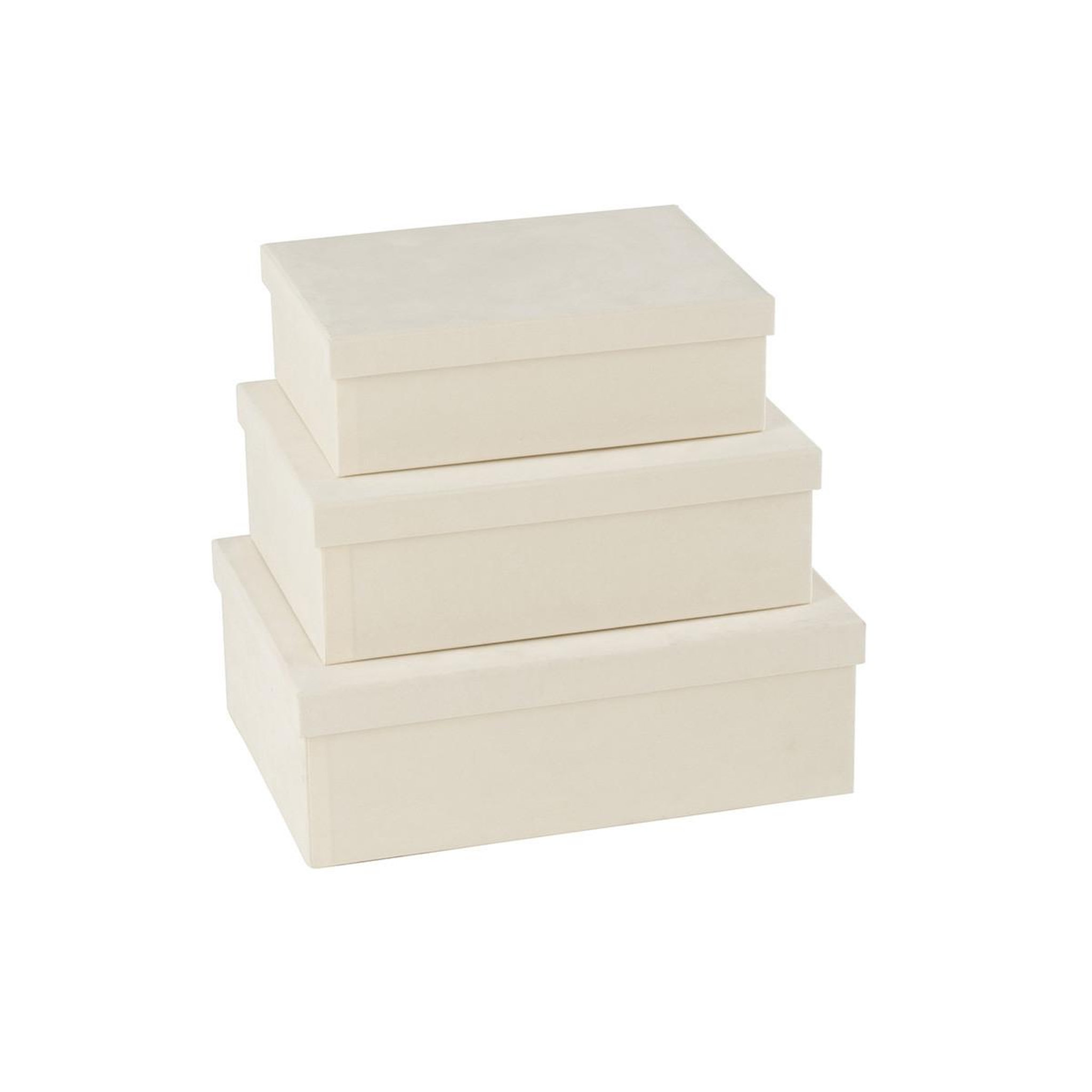 Voir la diapositive 2 : J-LINE Lot de 3 boîtes de rangement  vaughn  36cm blanc